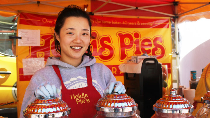 Yuchen Liu, Heidi’s Pies at Heart of the City Farmers’ Market. Photo by Rua Al-Abweh.