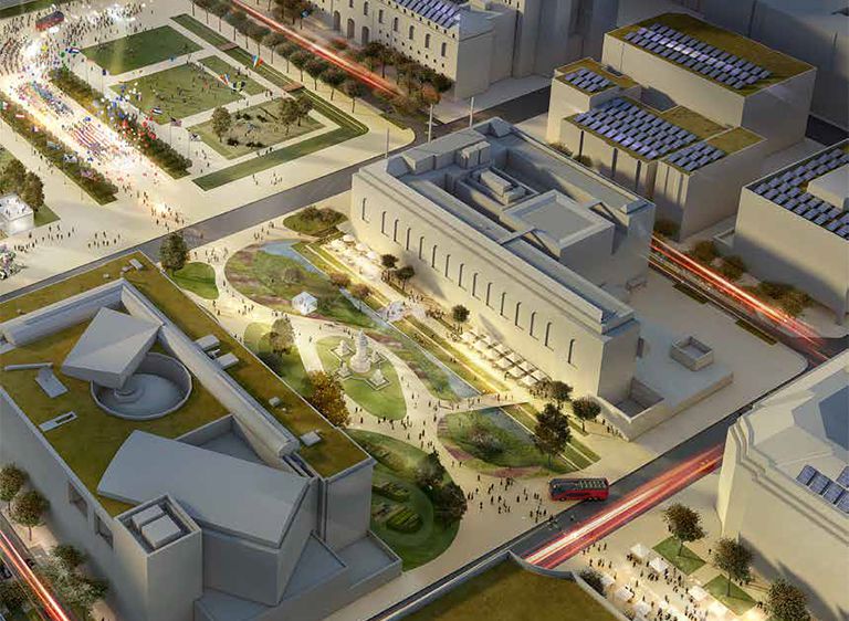 Civic Center Sustainable Utilities District Plan rendering